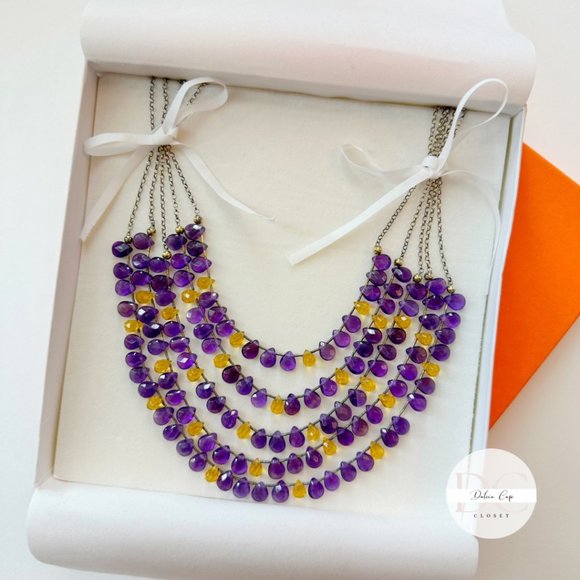 Special Edition Amethyst And Citrine Necklace Medium Length - Picture 5 of 9